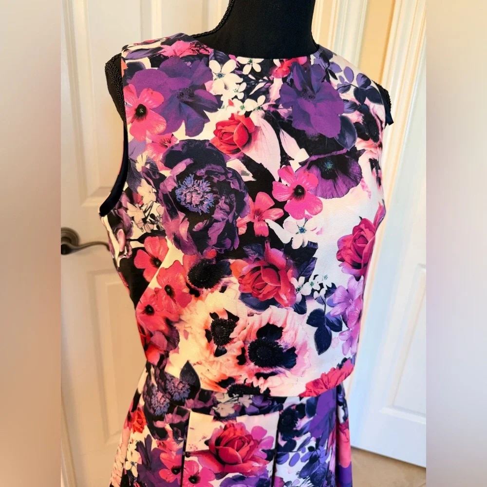Eliza J Floral Crop Top and High Waist Skirt Set with Pockets!